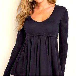 Women’s Venus High Low Ribbed Henley Casual Top Size XS